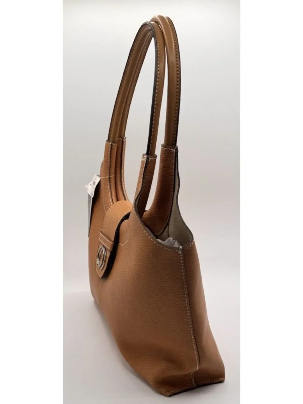 Vintage Minicci Faux Leather Double Strap Hobo Shoulder Handbag Bag Camel